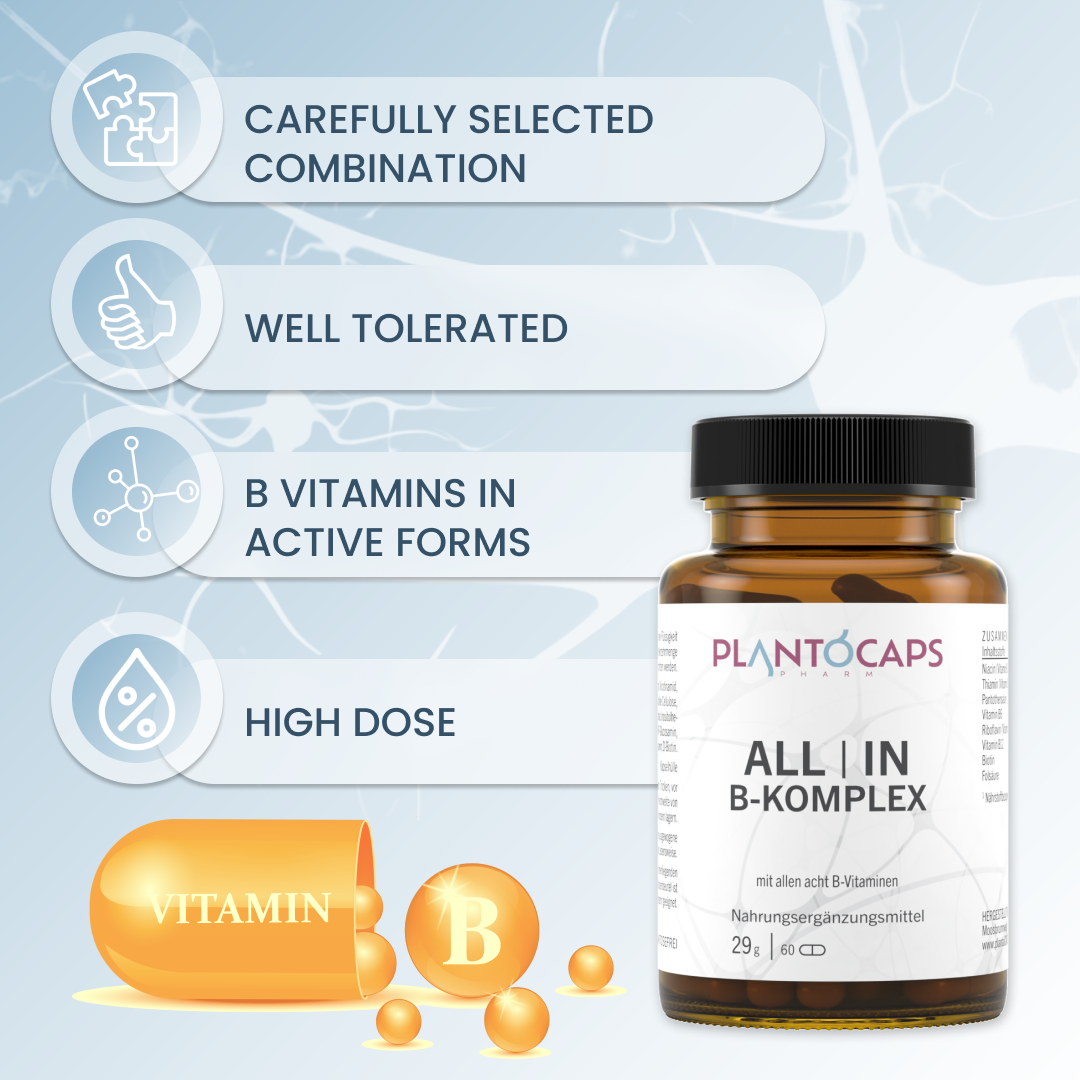 plantoCAPS ALL IN B-KOMPLEX Capsules 60 pcs - Benefits