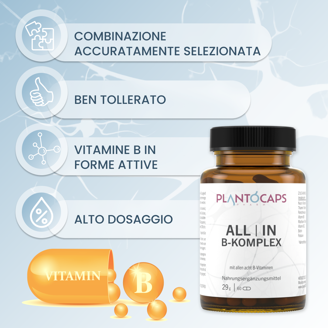 plantoCAPS ALL IN B-KOMPLEX Capsules 60 pcs - Benefits