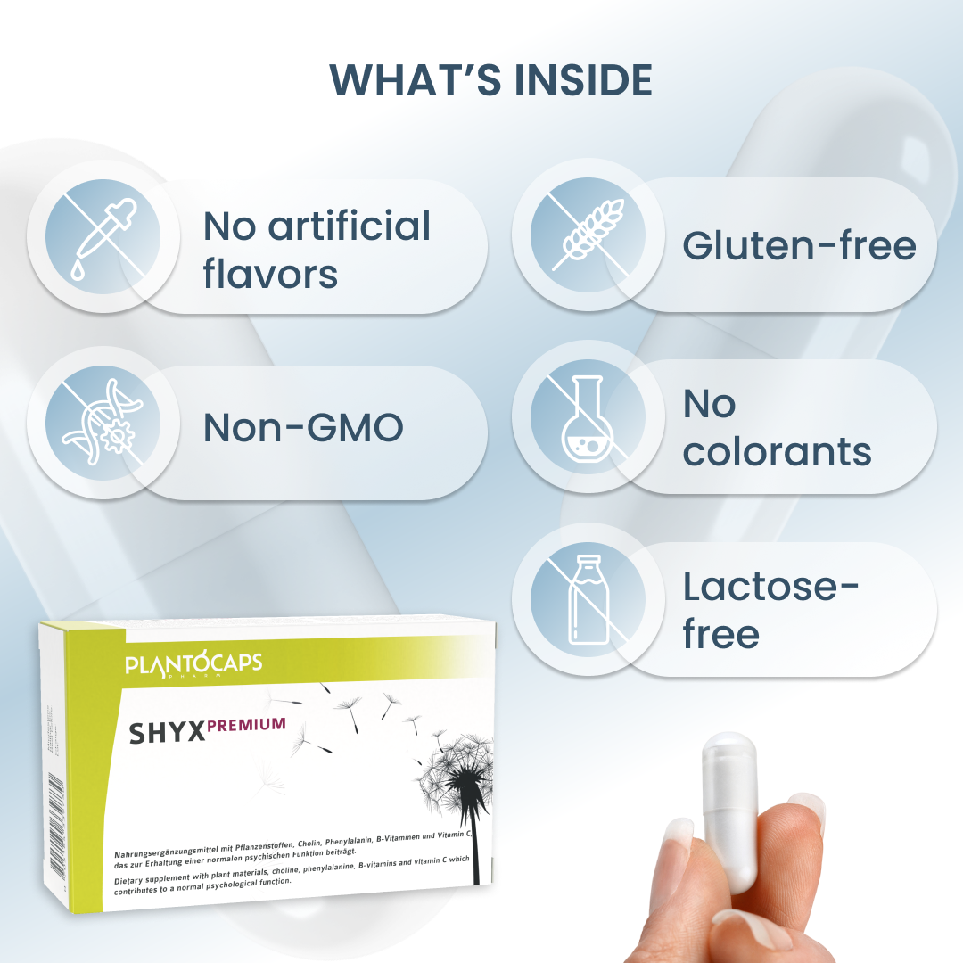 plantoCAPS shyX PREMIUM Capsules 60 pcs - What's Inside