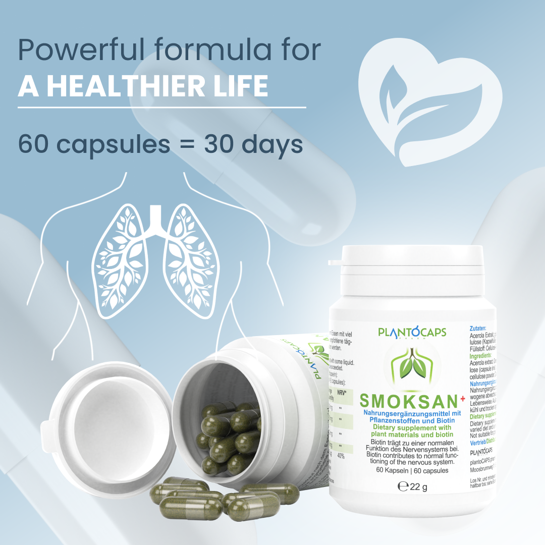 plantoCAPS SMOKSAN+ Capsules 60 pcs - Product