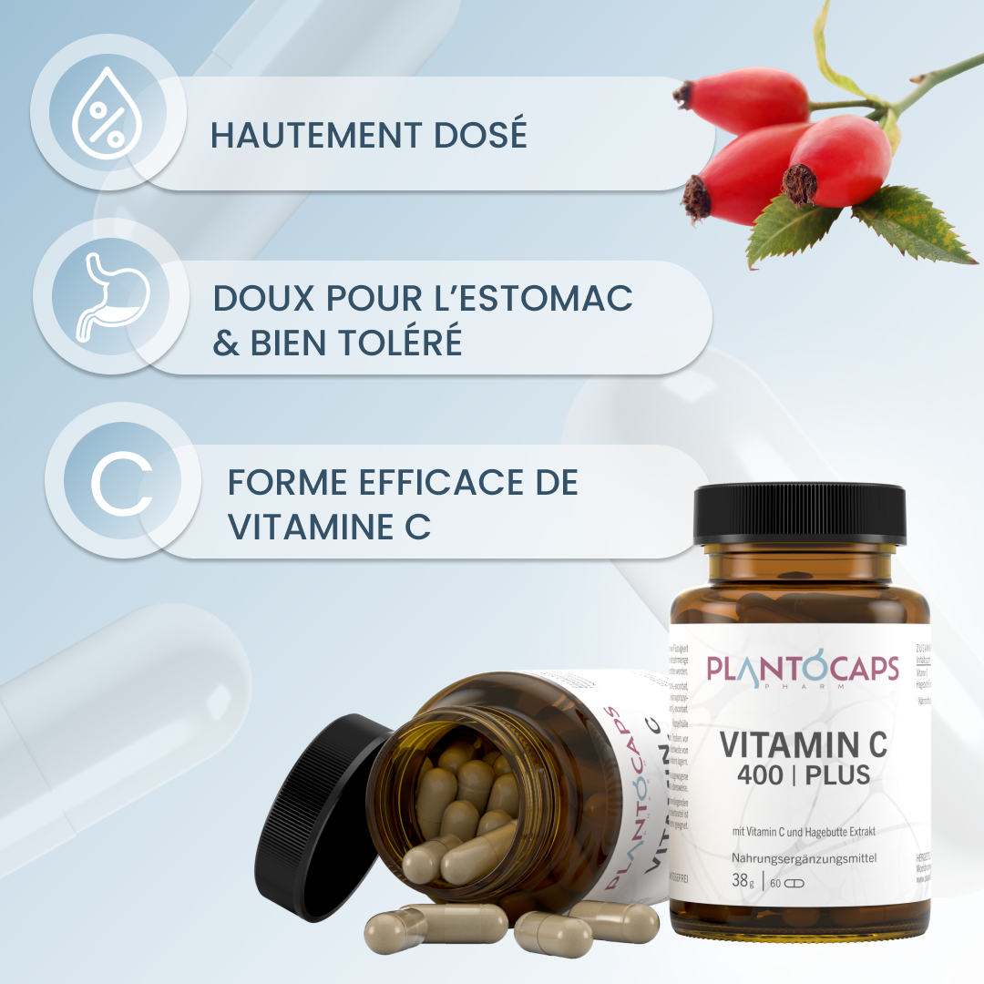 plantoCAPS VITAMIN C 400 PLUS Capsules 60 pcs - Benefits
