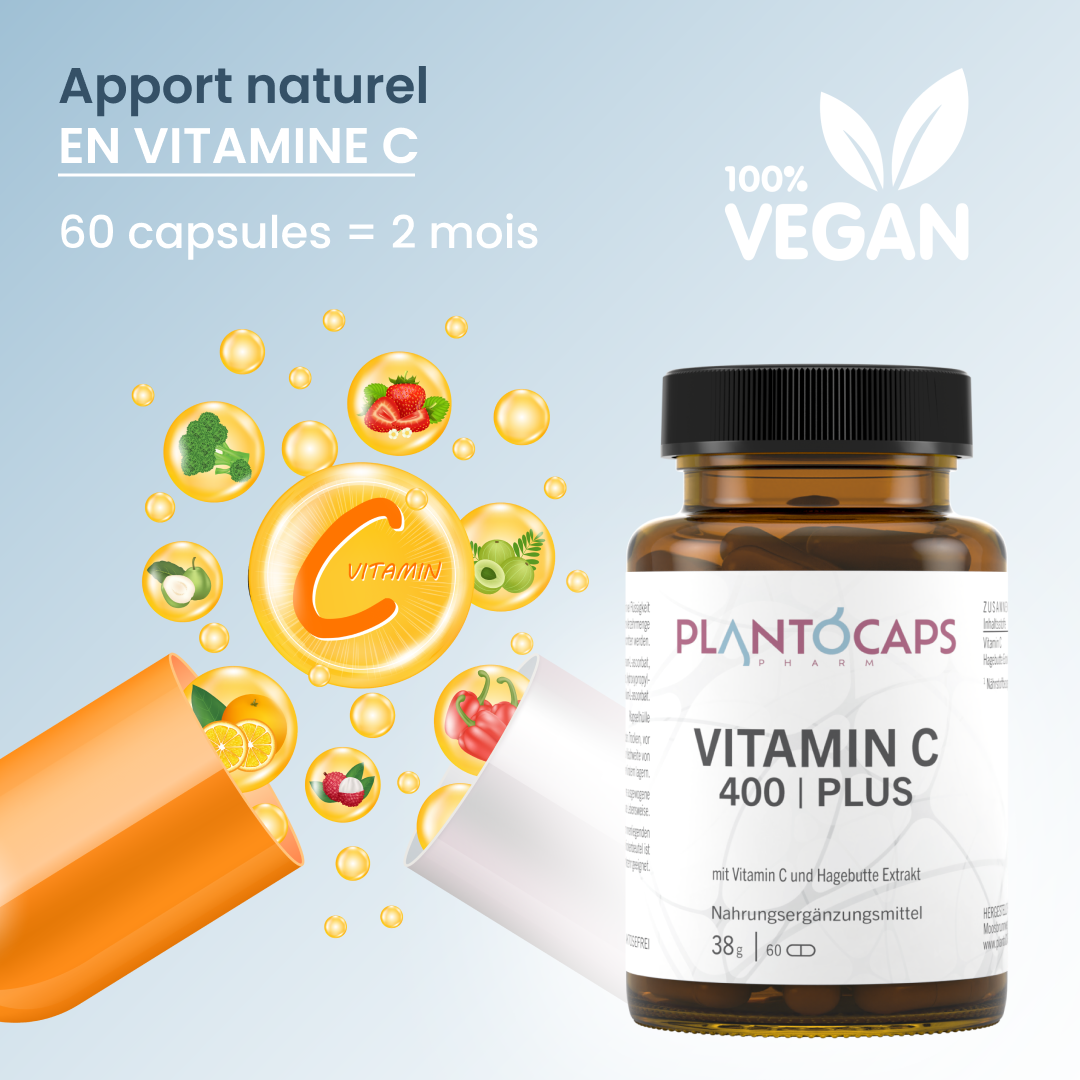 plantoCAPS VITAMIN C 400 PLUS Capsules 60 pcs - Product