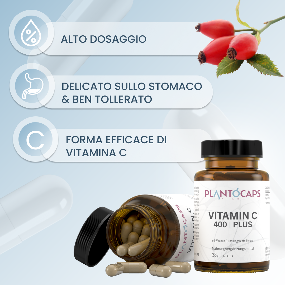 plantoCAPS VITAMIN C 400 PLUS Capsules 60 pcs - Benefits