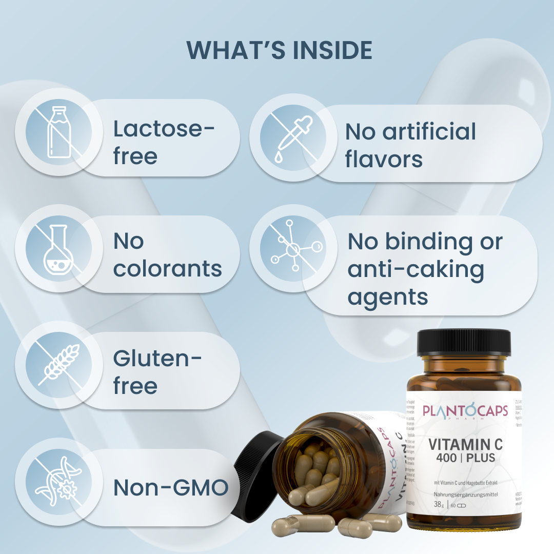 plantoCAPS VITAMIN C 400 PLUS Capsules 60 pcs - What's Inside