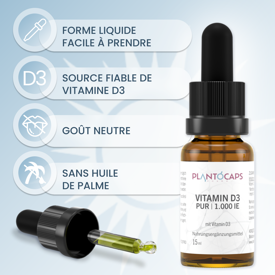 plantoCAPS VITAMIN D3 PUR 1.000 IE Drops 15 ml - Benefits