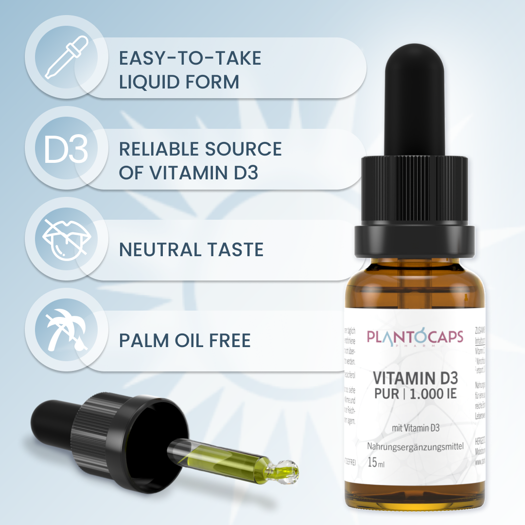 plantoCAPS VITAMIN D3 PUR 1.000 IE Drops 15 ml - Benefits