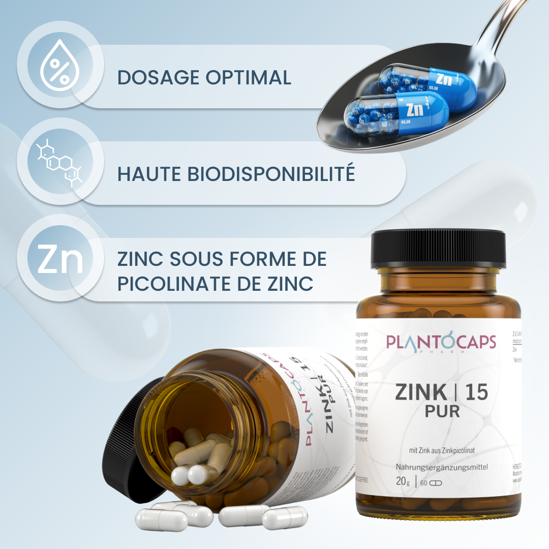 plantoCAPS ZINK 15 PUR Capsules 60 pcs - Benefits