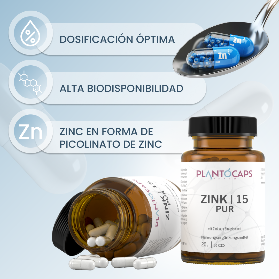 plantoCAPS ZINK 15 PUR Capsules 60 pcs - Benefits